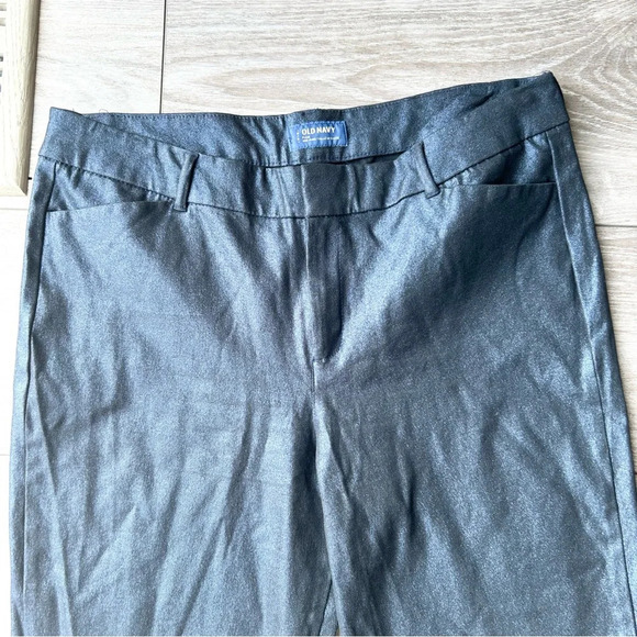 Old Navy Pixie Foil Navy Shimmer Ankle Pants - Picture 2 of 12